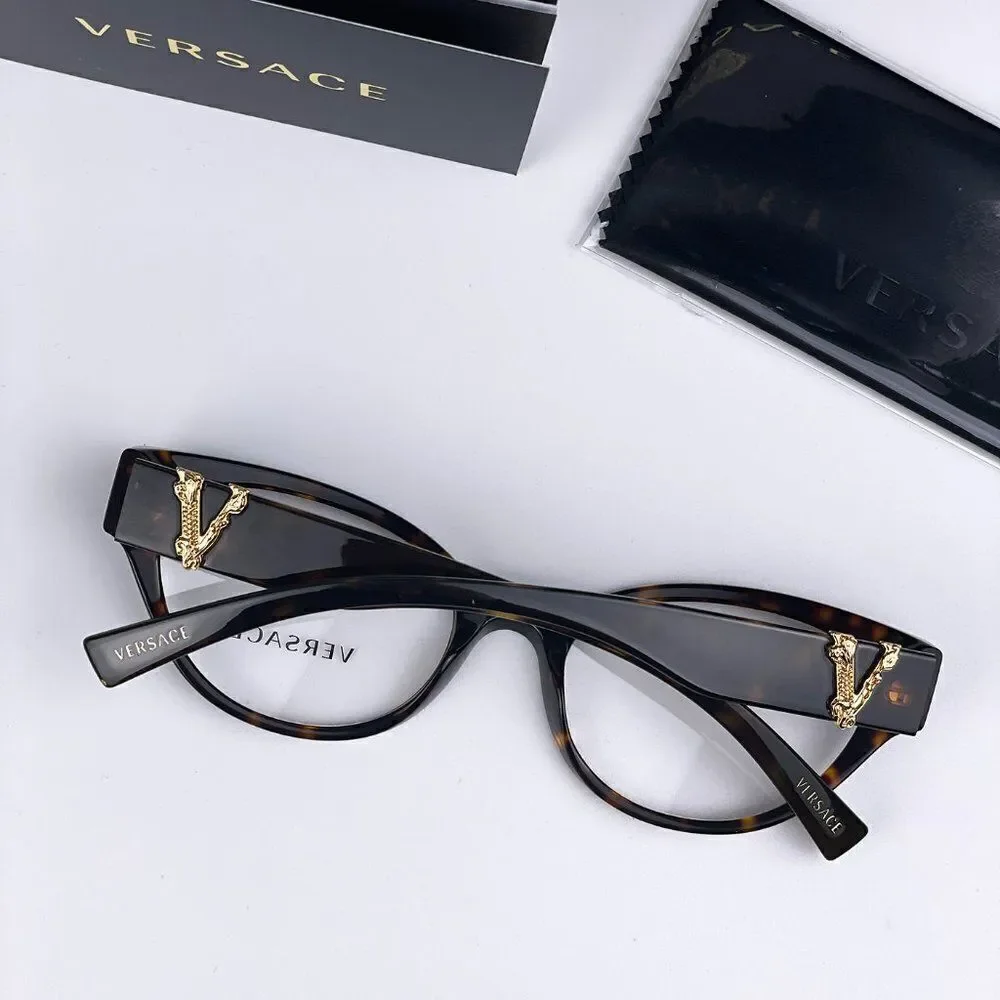SALE! NEW Versace VE3282 108 Dark Havana Cat Eye Women Eyeglasses